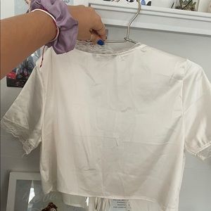 White lace shirt